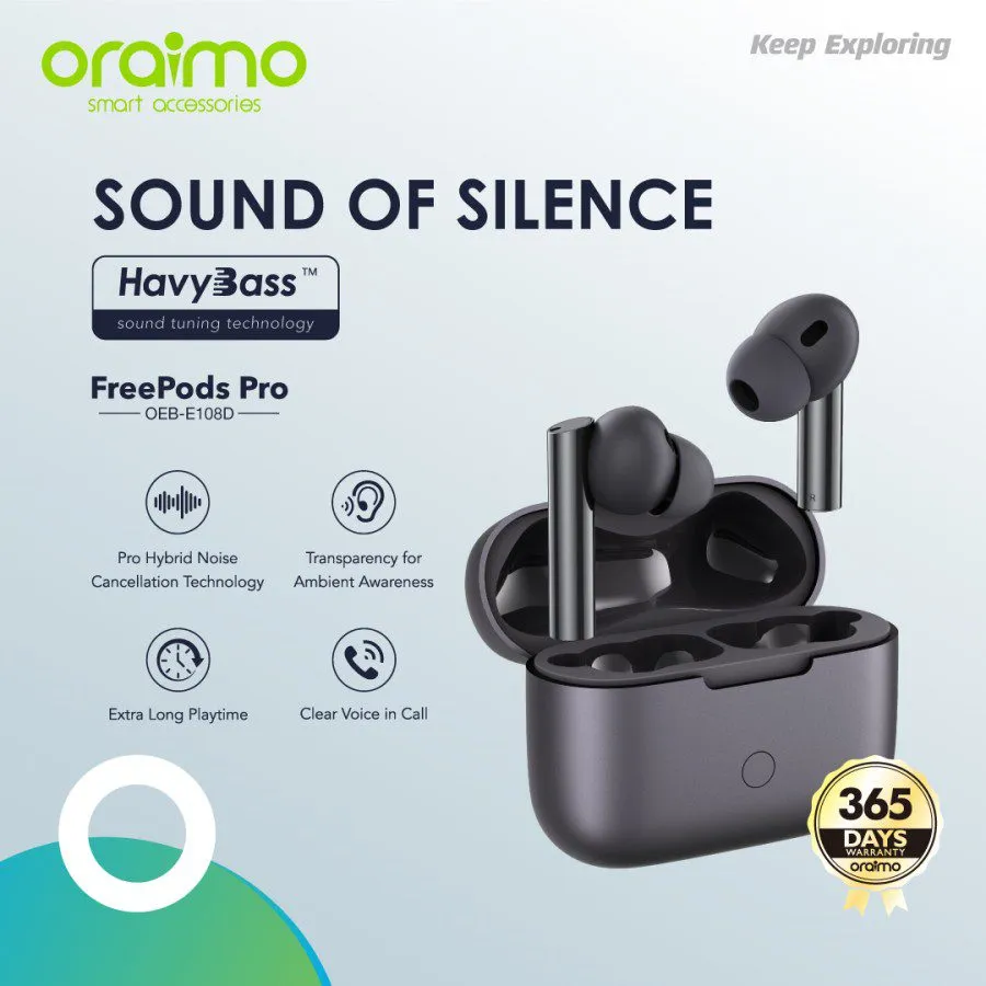 oraimo - FreePods Pro+ Hybrid ANC True Wireless Earbuds