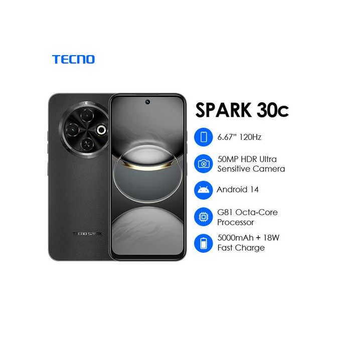 Tecno - Spark 30C 6.6" 4GB RAM/128GB ROM Android 14